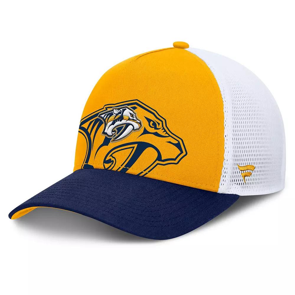 Men's Fanatics Gold/Navy Nashville Predators Authentic Pro A-Frame Rink Adjustable Hat, Pdt Gold Product Image