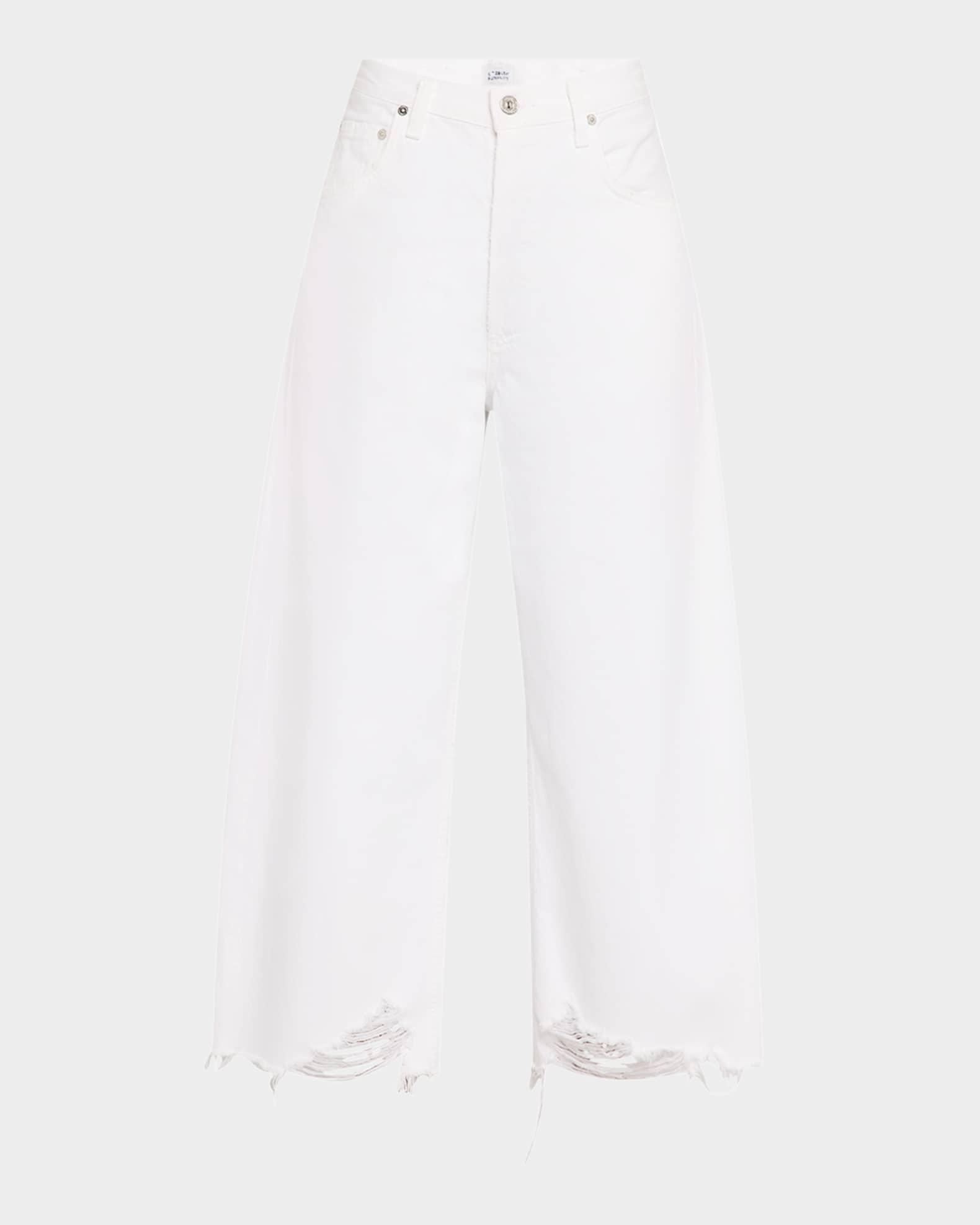 Ayla Wide Crop Raw Hem Jeans Product Image