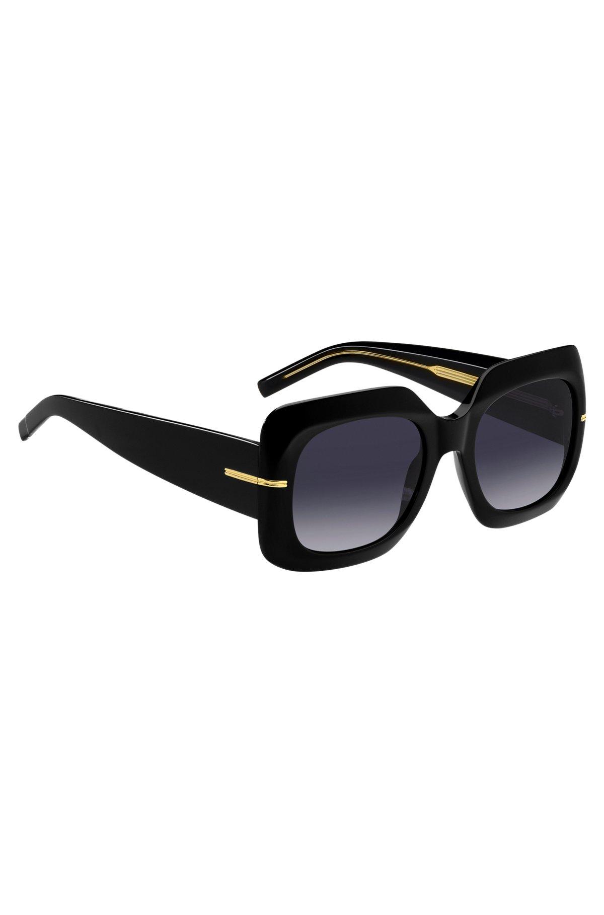 BOSS - Black-acetate sunglasses with gold-tone hinges Product Image