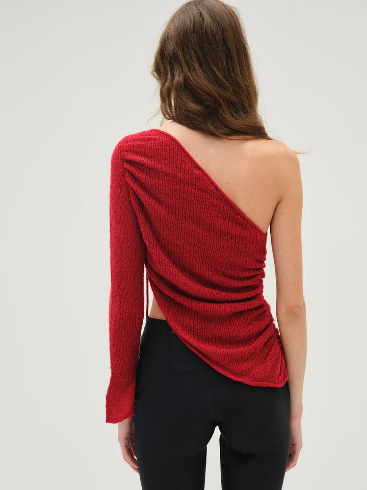 Ayanna Knit Top — Red Product Image