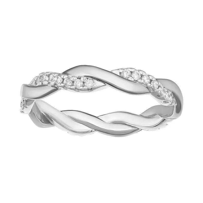 PRIMROSE Sterling Silver Cubic Zirconia Twist Ring, Women's, Size: 6 Product Image