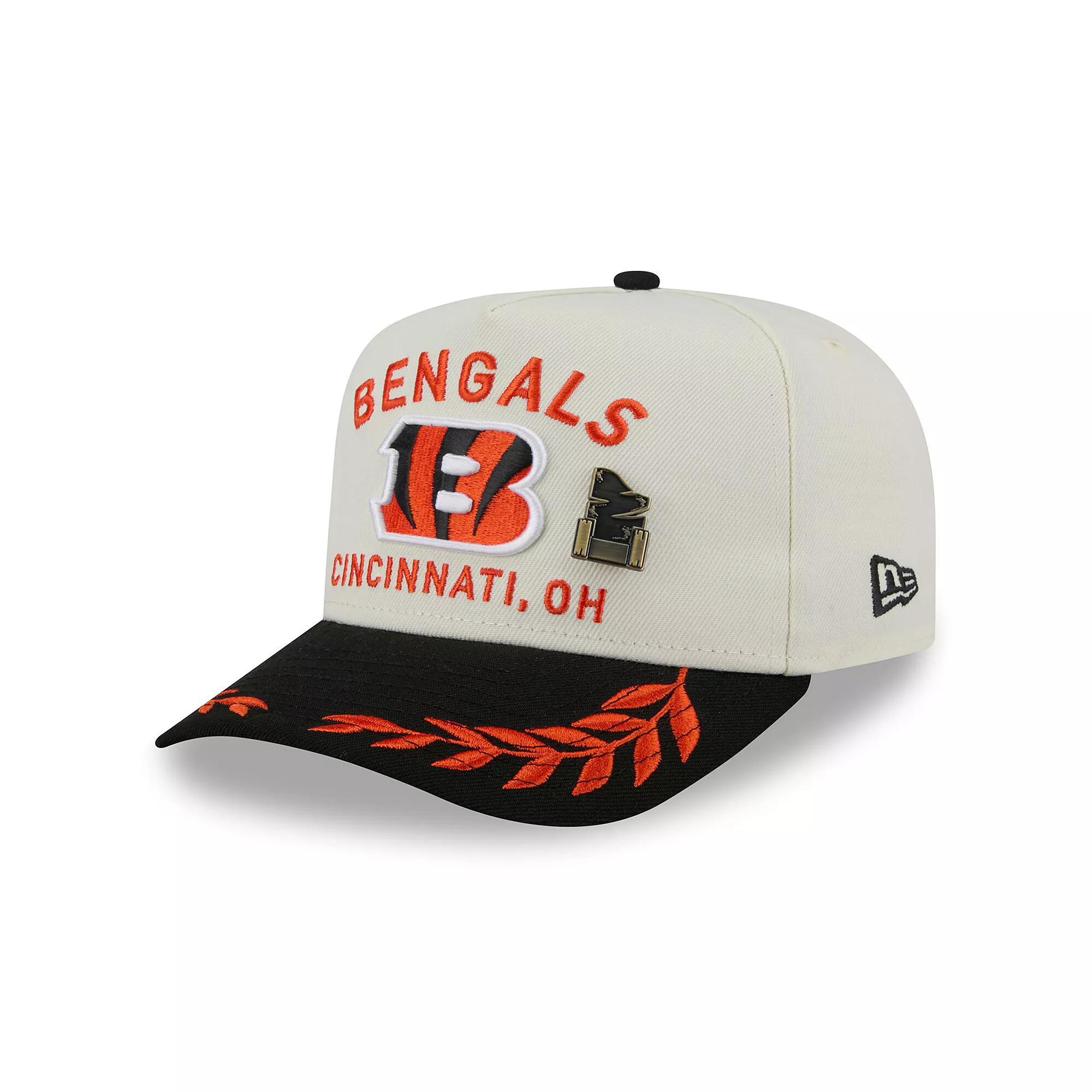 Men's New Era Cream/Black Cincinnati Bengals 2025 NFL Draft A-Frame 59FIFTY Fitted Hat, Size: 7 1/2, Beige Product Image