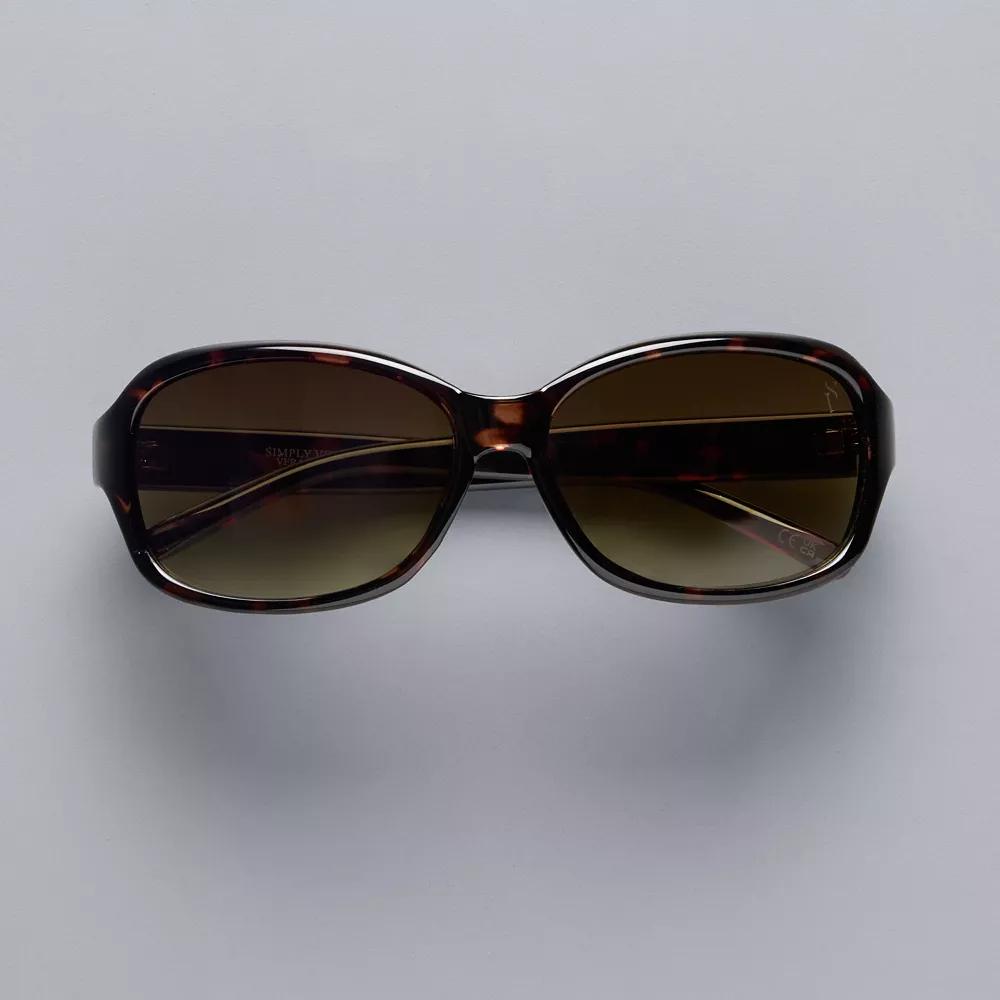 Women's Simply Vera Vera Wang Annika Rectangle Sunglasses, Tort Product Image