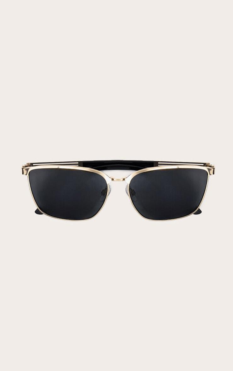 Gold Metal Frame Square Bar Sunglasses Product Image