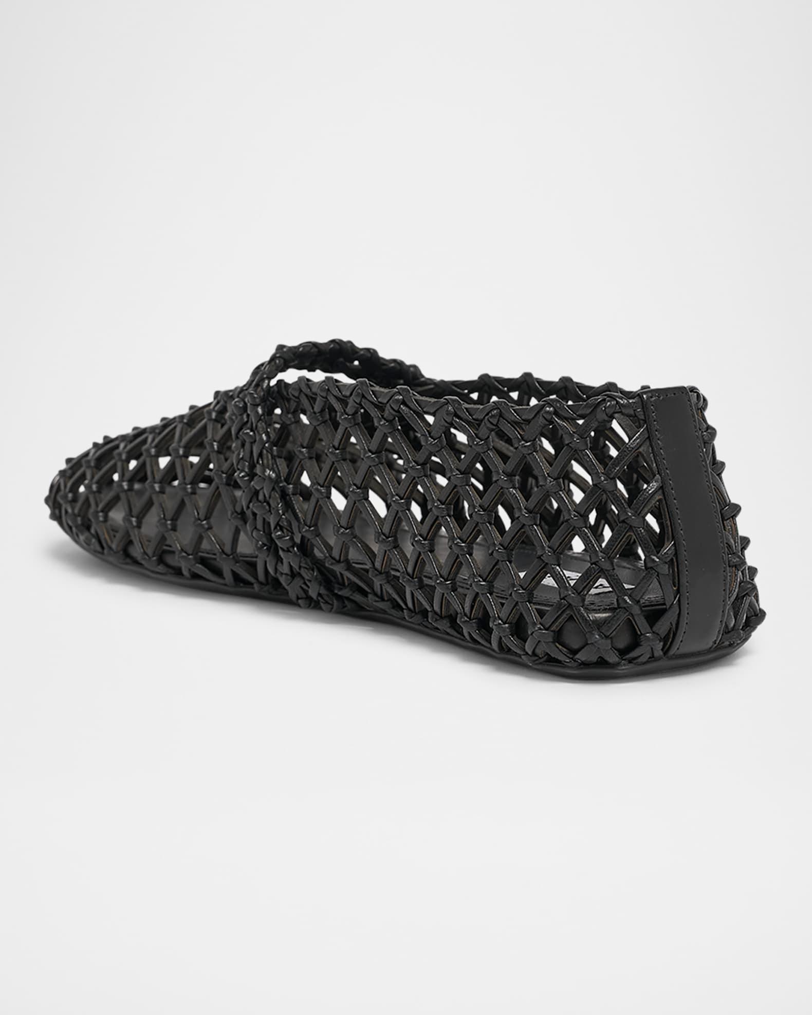 Leather Net Mary Jane Ballerina Flats Product Image