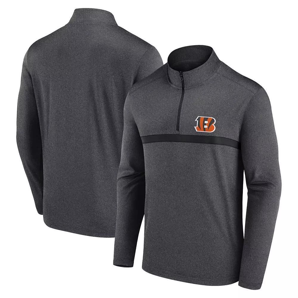 Men's Fanatics  Charcoal Cincinnati Bengals Head-to-Head Quarter-Zip Top, Size: Large Product Image