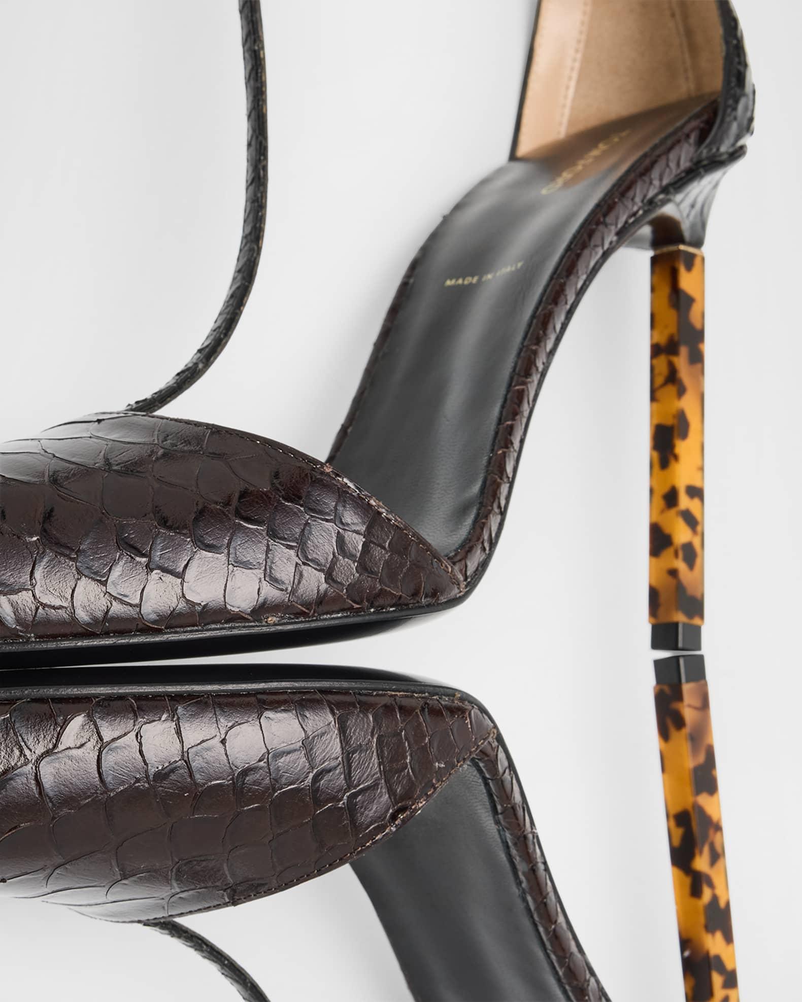 Python-Effect Stiletto T-Strap Pumps  Product Image