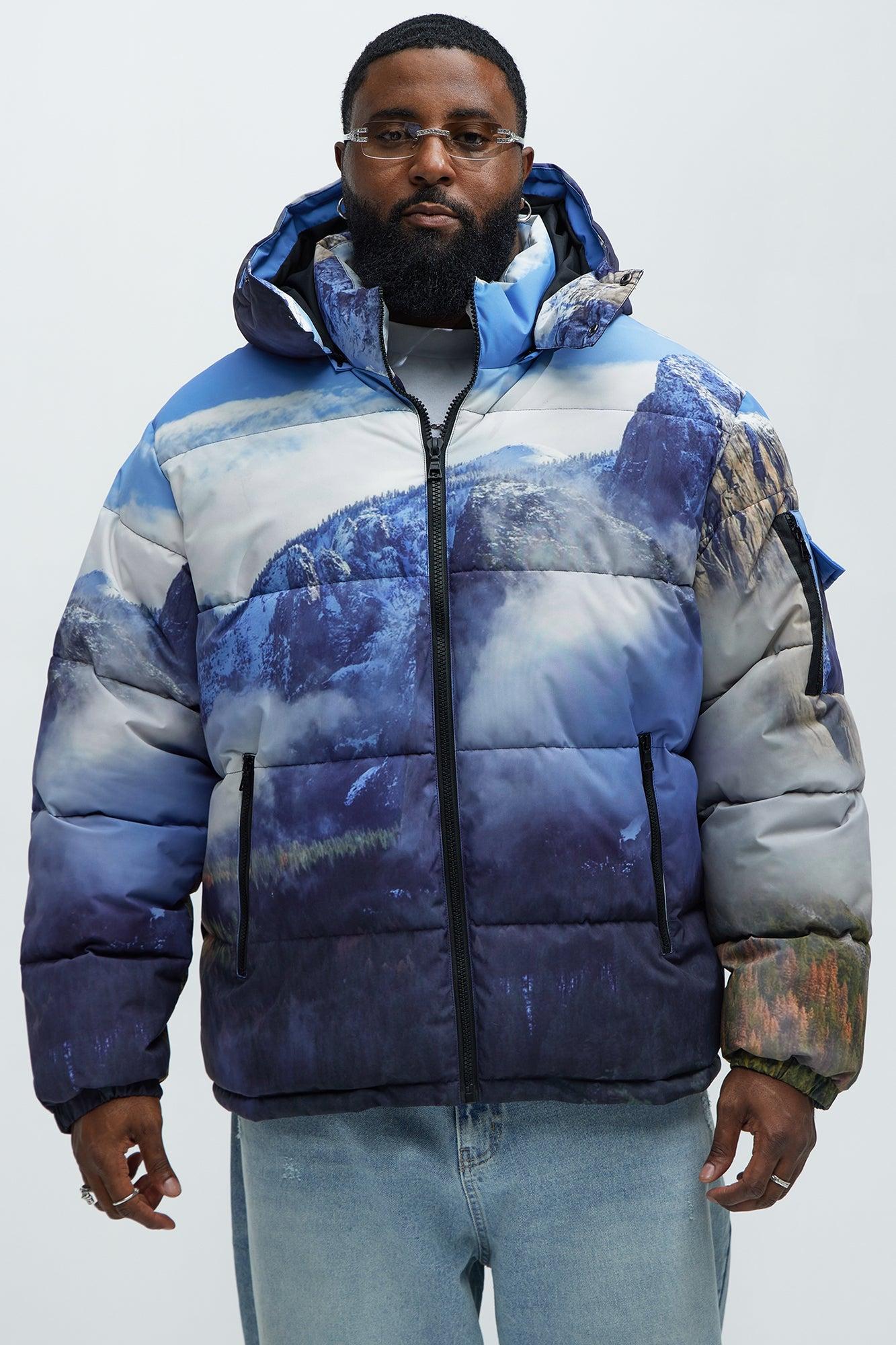 Big Sky Hooded Puffer Jacket - Blue/combo Male Product Image
