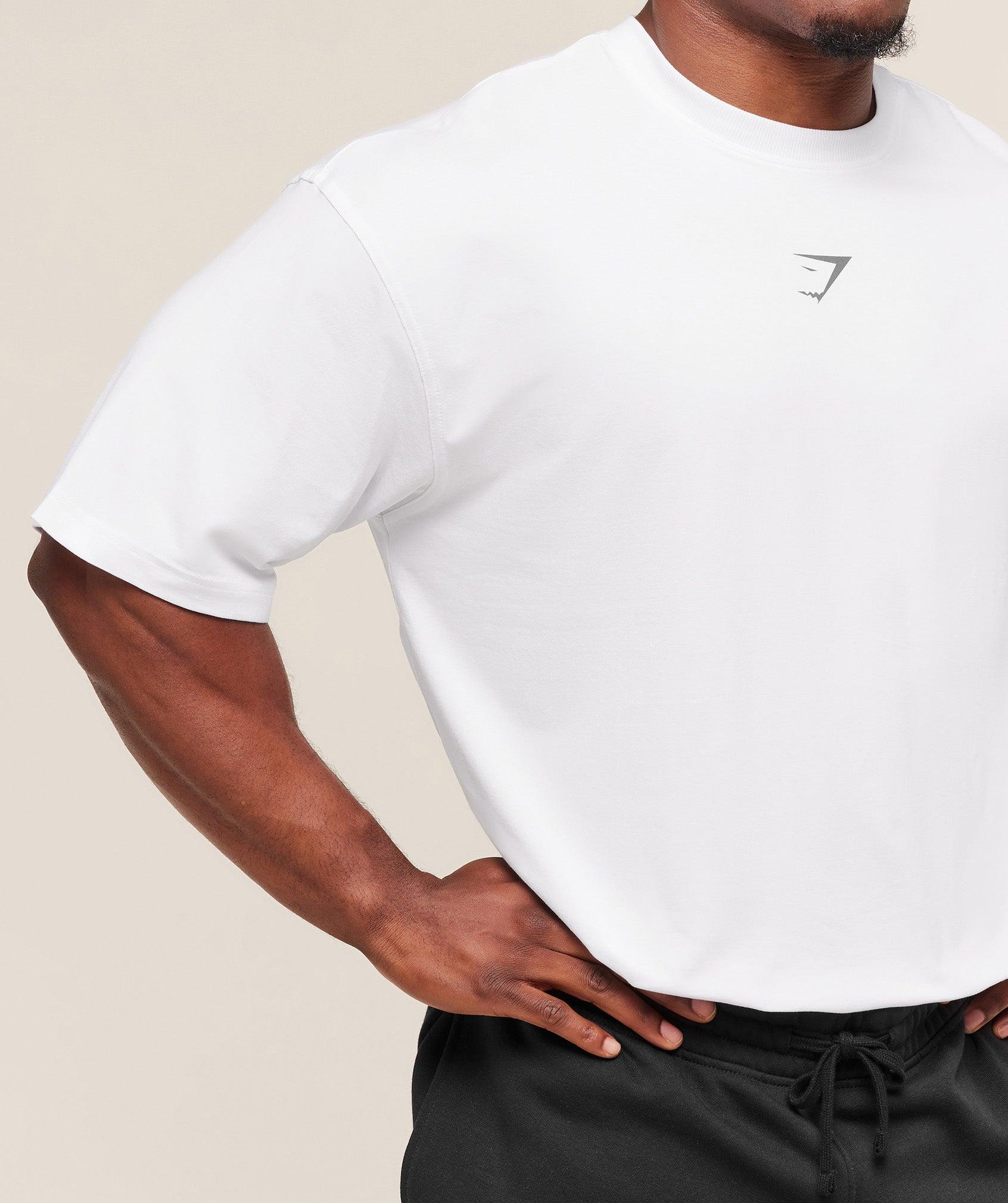 Gymshark Power T-Shirt - White Male Product Image