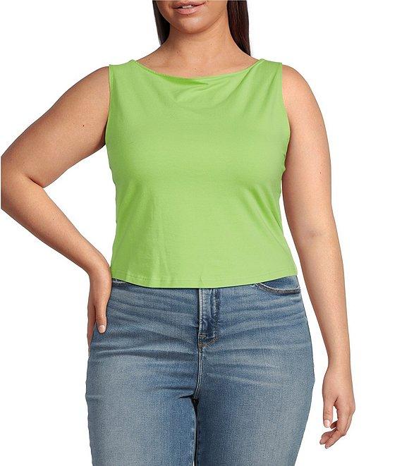 Good American Plus Super Stretch Boat Neck Sleeveless Tank Product Image