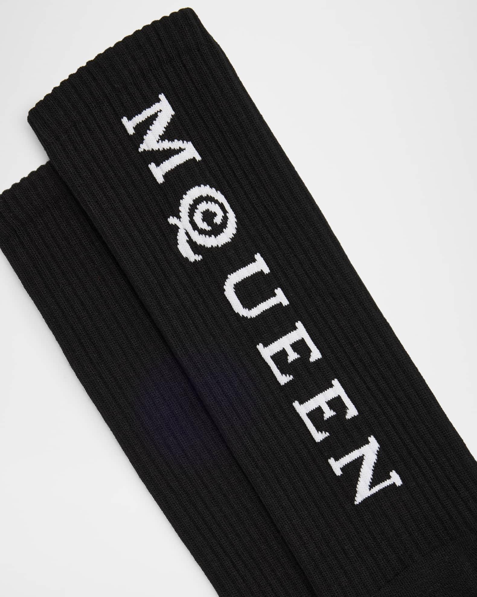 Men's Vertical Logo Cotton Stretch Sport Socks Product Image