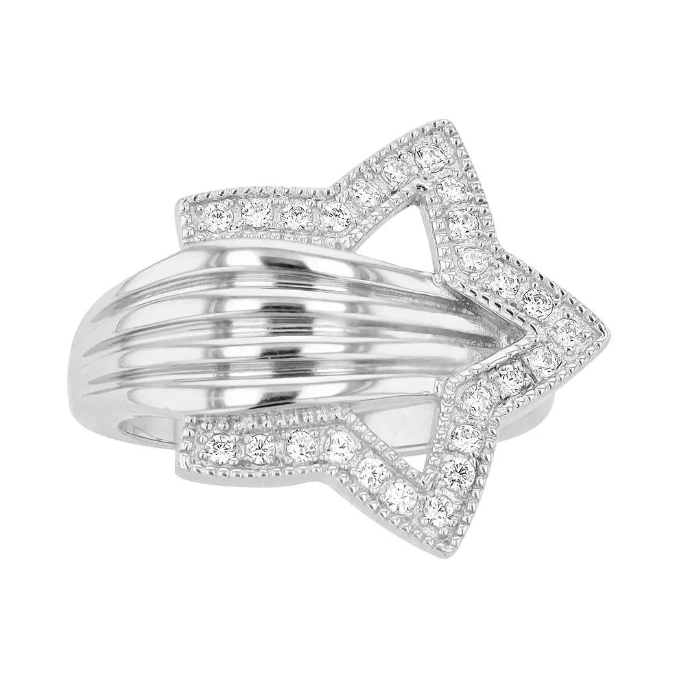Rosabella Sterling Silver Cubic Zirconia Star Ring, Women's, Size: 7 Product Image