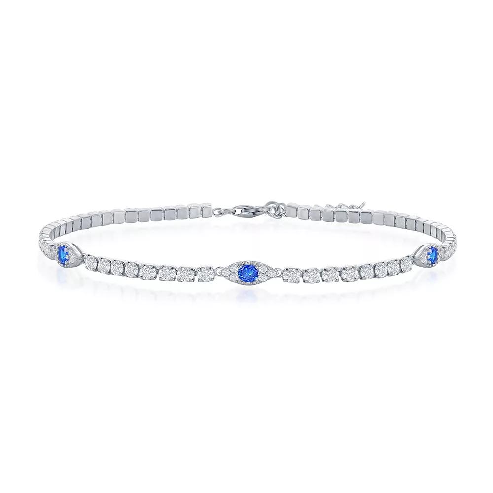 Argento Bella Cubic Zirconia Evil Eye Tennis Bracelet, Women's,  Product Image