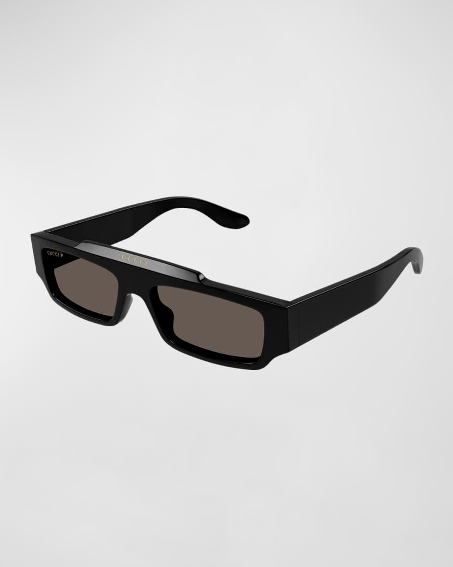 Mens Faceted Specs 55MM Rectangular Sunglasses Product Image