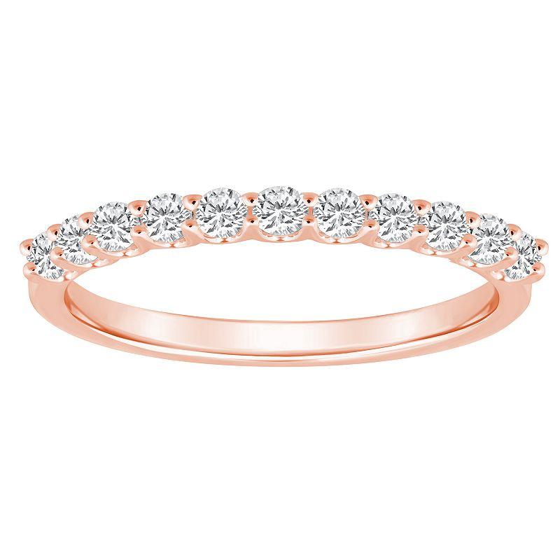 Alyson Layne 14k Gold 1/3 Carat T.W. Diamond 11-Stone Wedding Band, Womens Pink Product Image