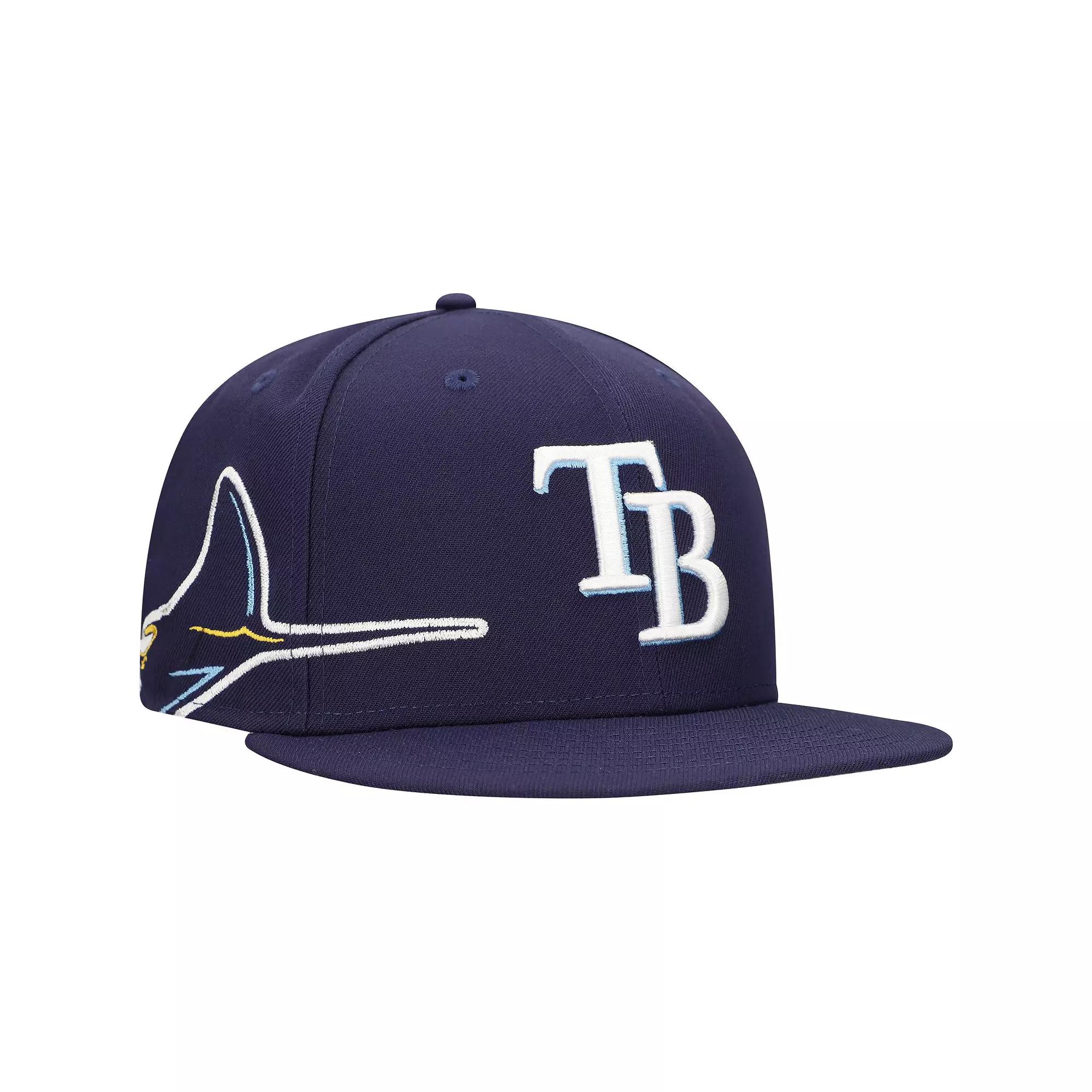 Men's New Era Navy Tampa Bay Rays Logo Strike 9FIFTY Snapback Hat, Blue Product Image