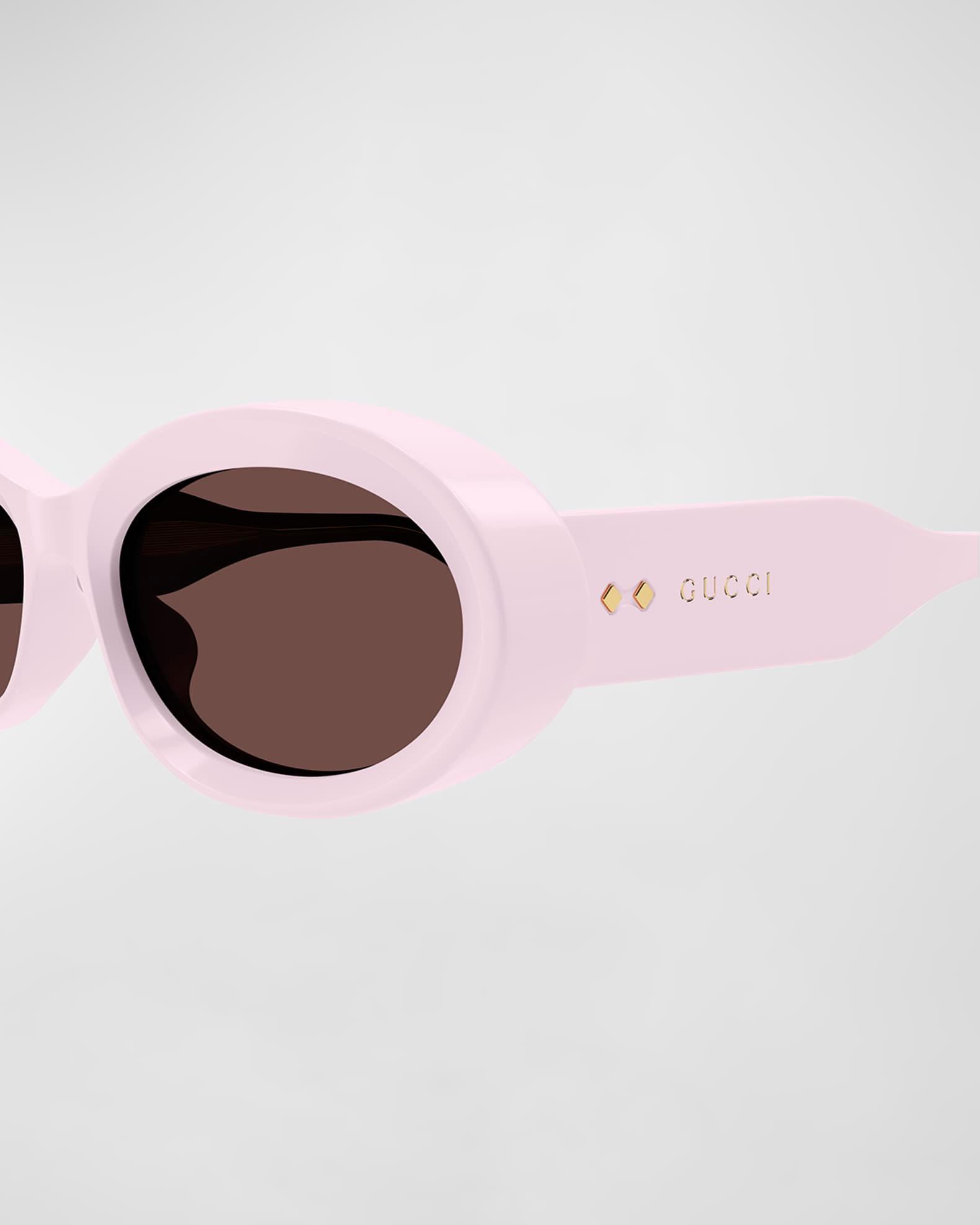 Beveled Acetate Oval Sunglasses  Product Image