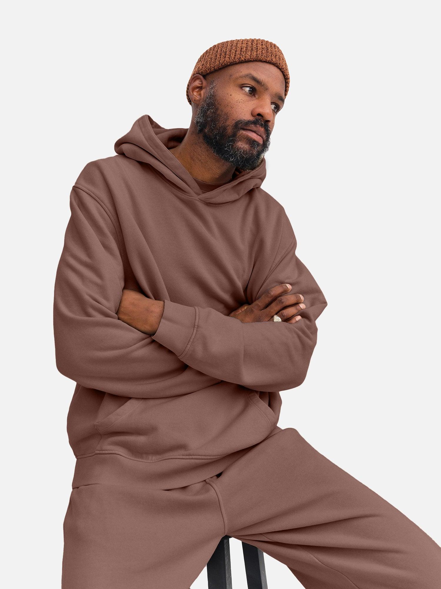 Men's Organic Fleece Hoodie Male Product Image