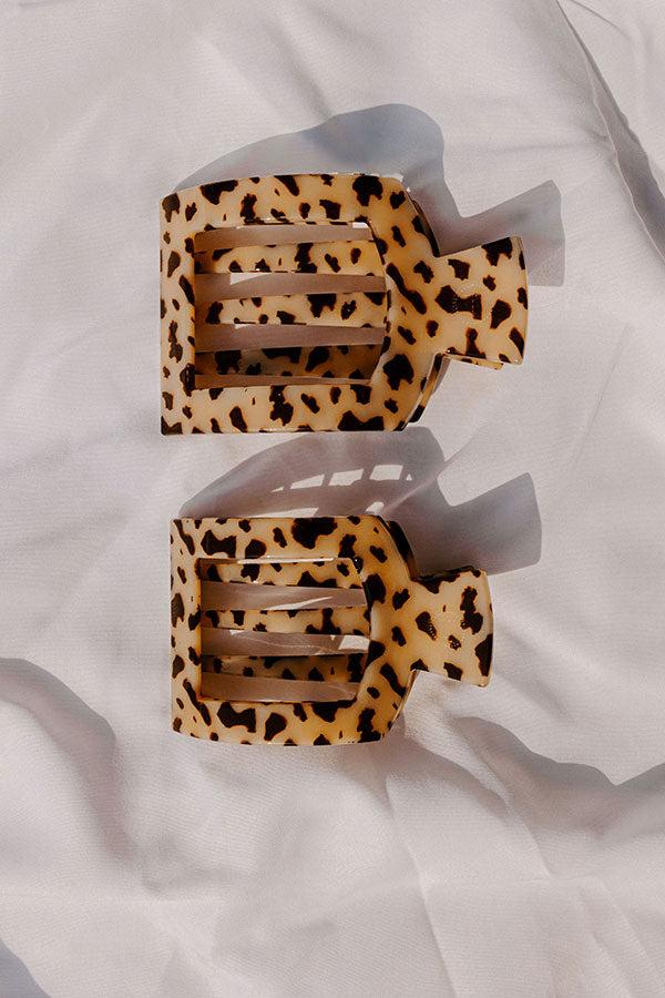Flat Medium Square Hair Claw Clip in Blonde Tortoiseshell Product Image