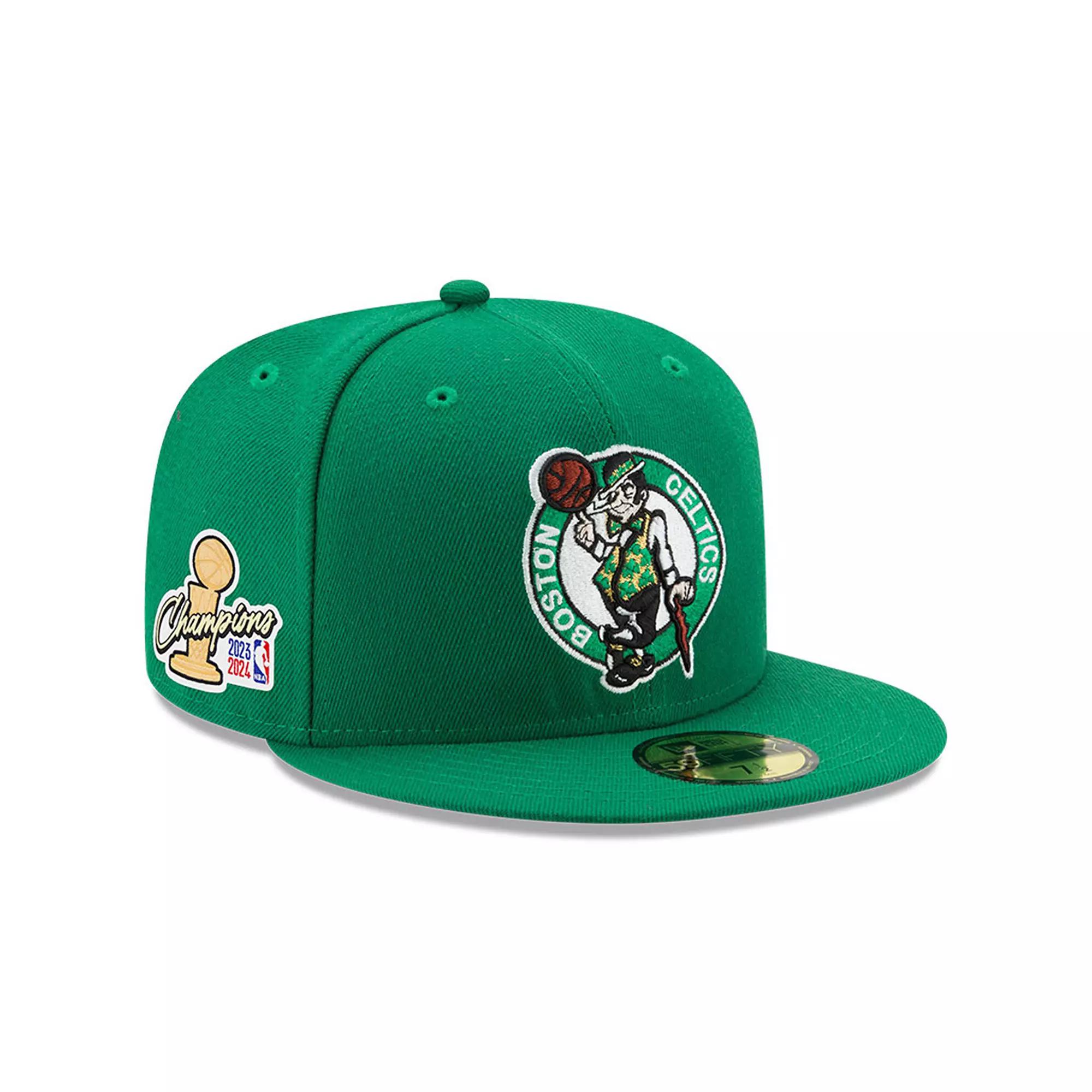 Men's New Era Kelly Green Boston Celtics 2024 NBA Finals Champions Side Patch 59FIFTY Fitted Hat, Size: 7 1/8 Product Image