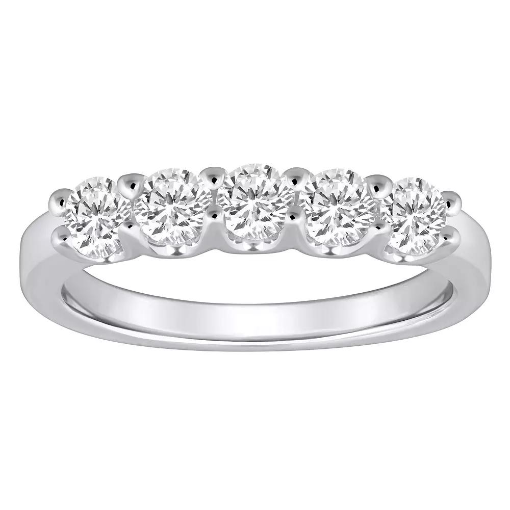 Alyson Layne 14k Gold 1 Carat T.W. Diamond 5-Stone Wedding Ring, Women's, Size: 10, White Product Image