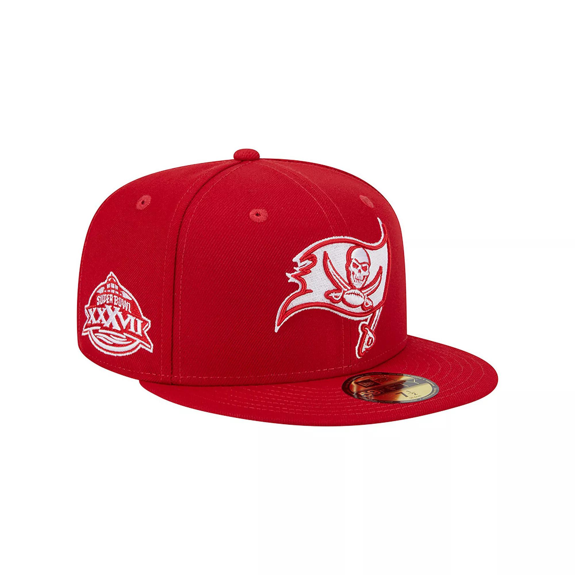 Men's New Era Scarlet Tampa Bay Buccaneers Super Bowl XXXVII Main Patch 59FIFTY Fitted Hat,  Product Image