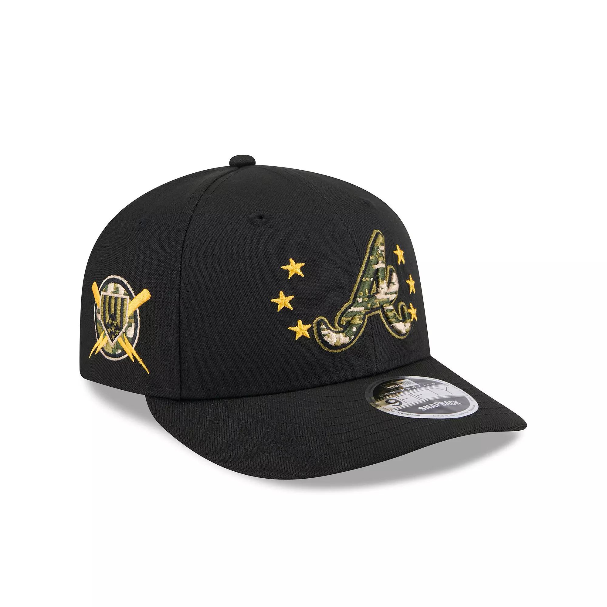 Men's New Era Black Atlanta Braves 2024 Armed Forces Day Low Profile 9FIFTY Snapback Hat Product Image