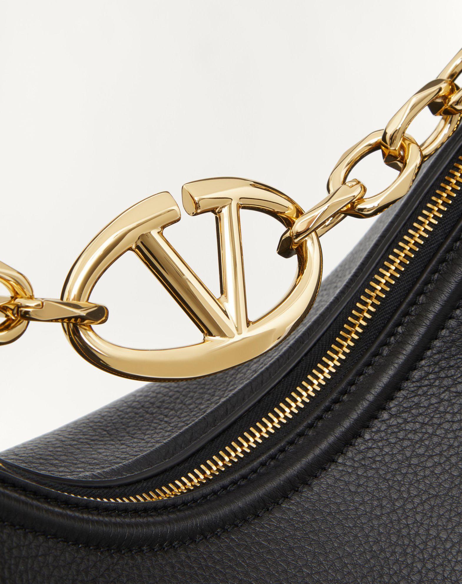 Vlogo Moon Medium Grainy Calfskin Hobo Bag With Chain Product Image