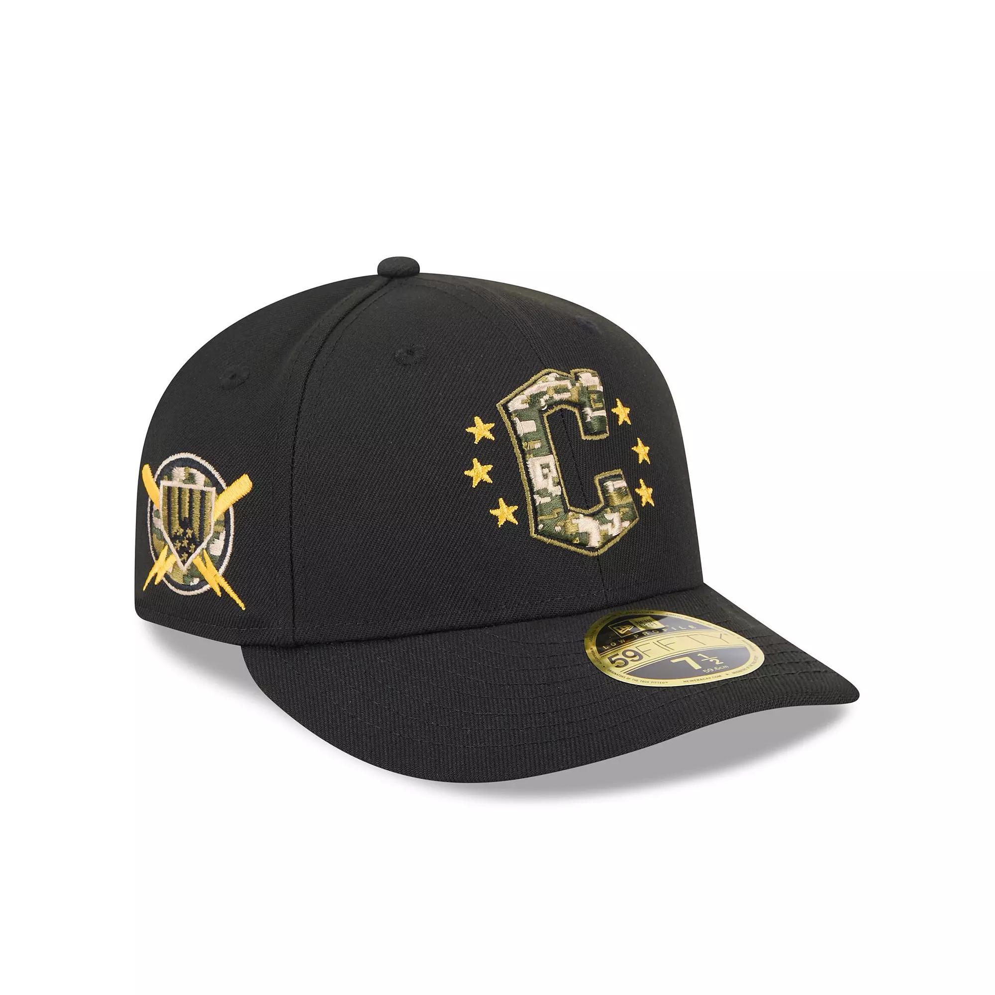 Men's New Era Black Cleveland Guardians 2024 Armed Forces Day Low Profile 59FIFTY Fitted Hat,  Product Image
