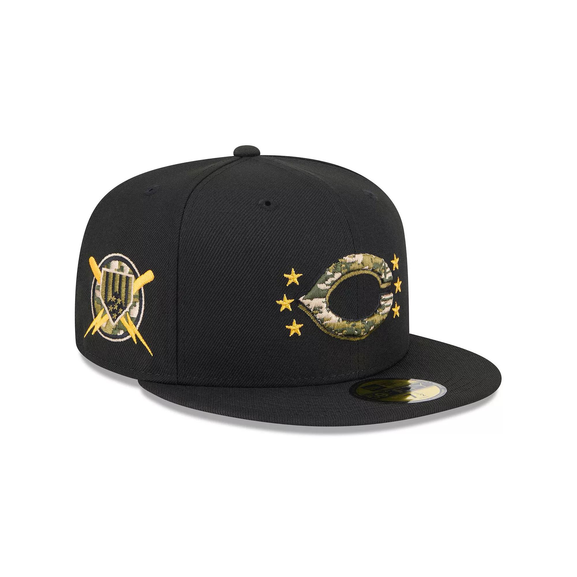 Men's New Era Black Cincinnati Reds 2024 Armed Forces Day On-Field 59FIFTY Fitted Hat,  Product Image