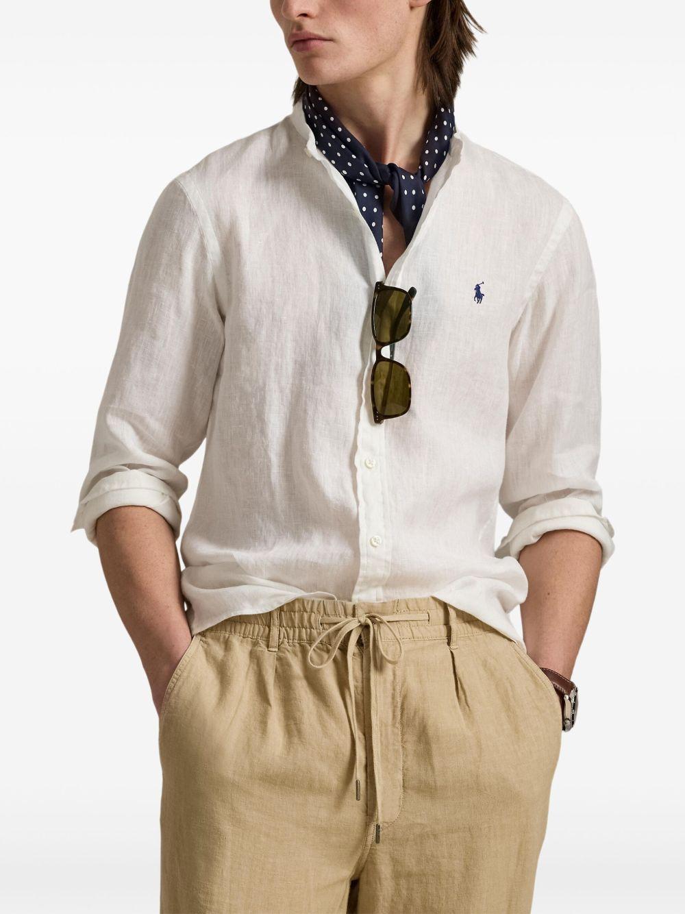 POLO RALPH LAUREN Camicia In Popeline Stretch Slim-fit Shirt In Bianco Product Image