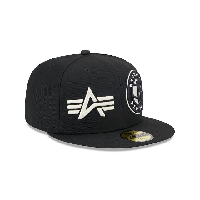 Alpha Industries X Brooklyn Nets Dual Logo 59FIFTY Fitted Hat Male Product Image