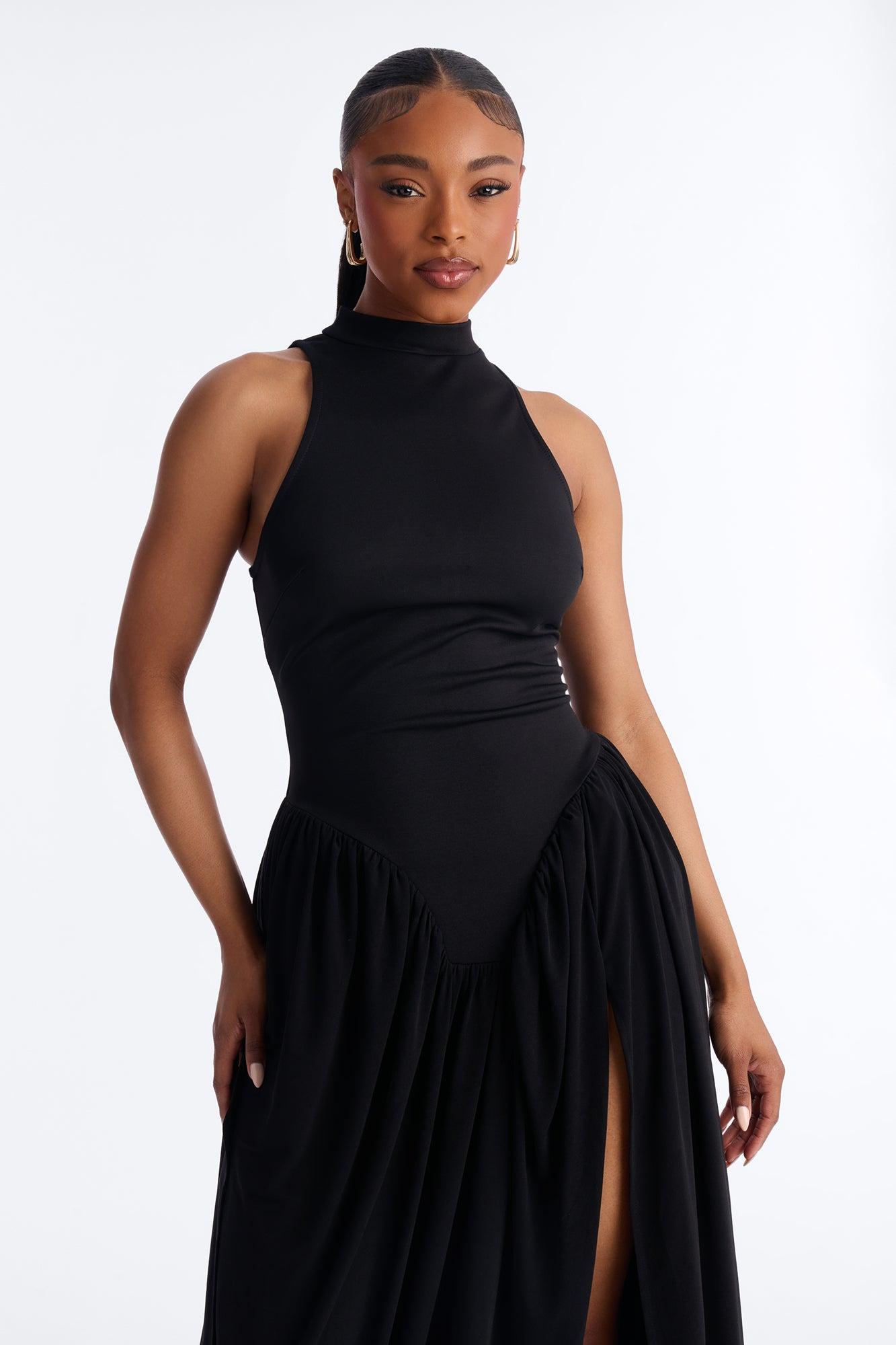 Classic Charm Drop Waist Maxi Dress - Black Female Product Image