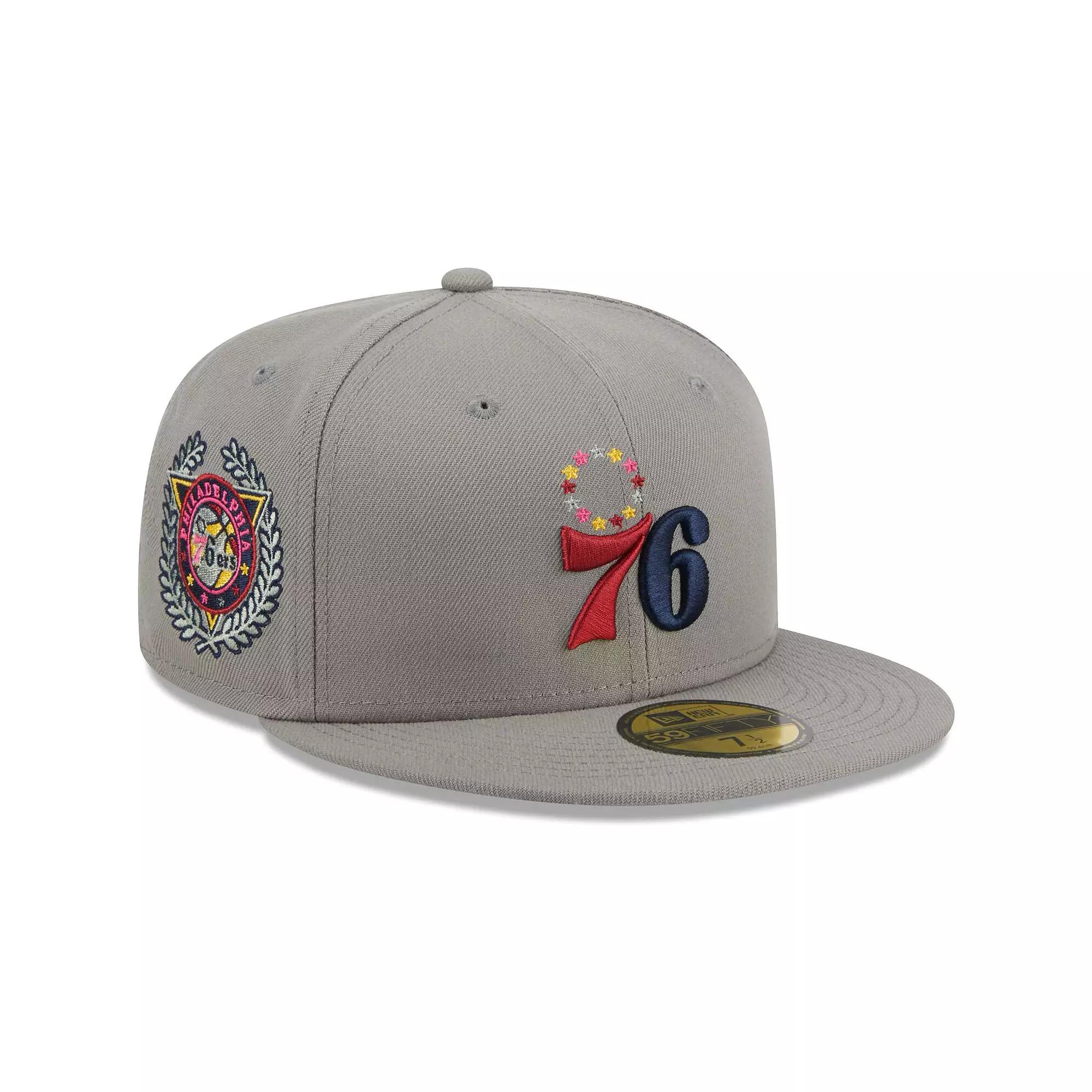 Men's New Era Gray Philadelphia 76ers Color Pack 59FIFTY Fitted Hat, Size: 7 1/4, 76r Grey Product Image