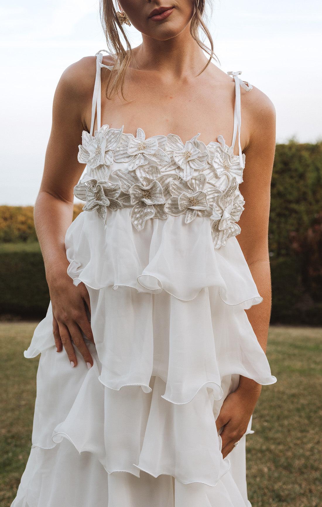 Gabriella Maxi Dress ~ White Enchanted Embellishment Product Image