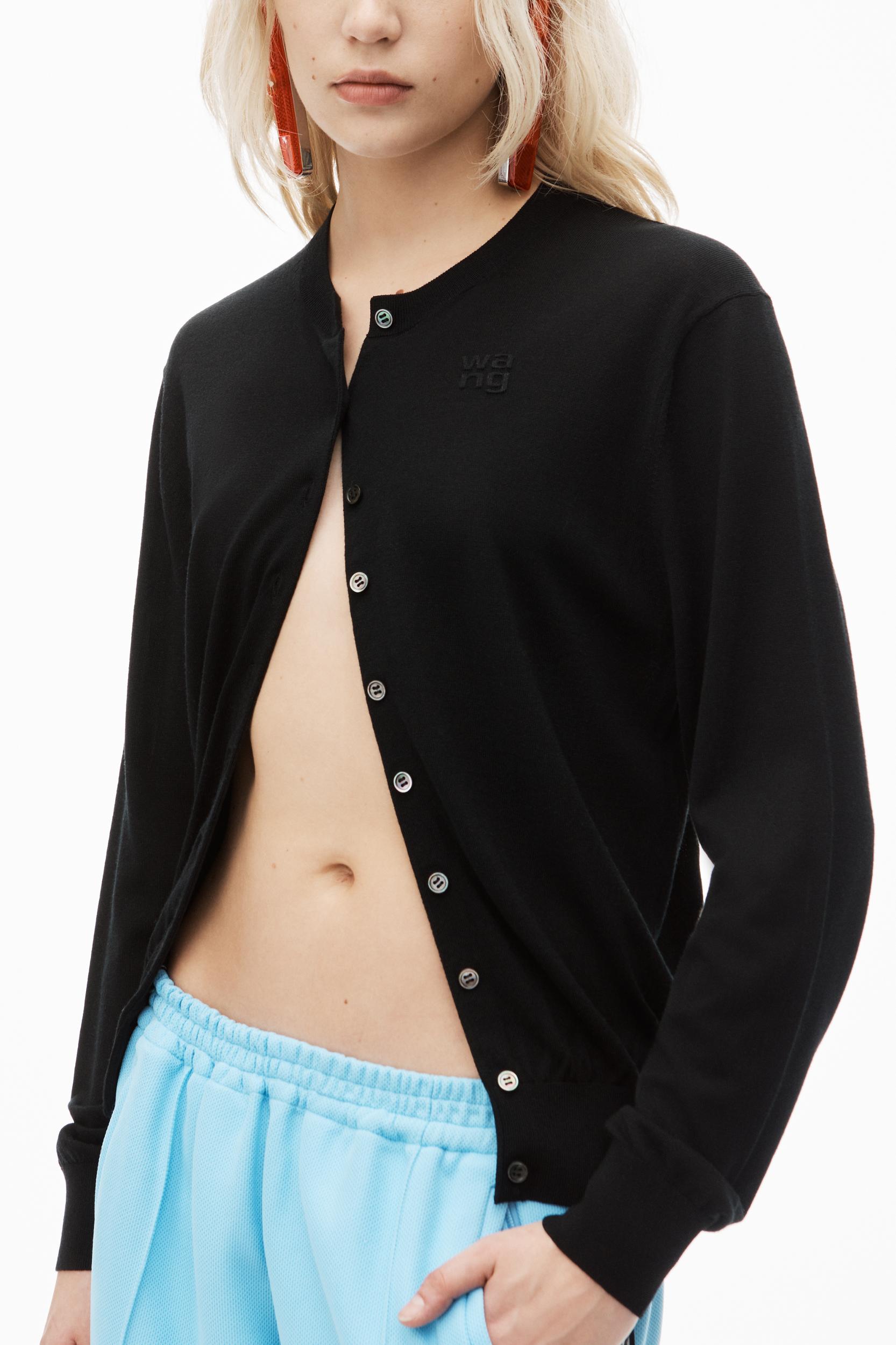 Logo-embossed Cardigan In Superfine Merino Wool Product Image