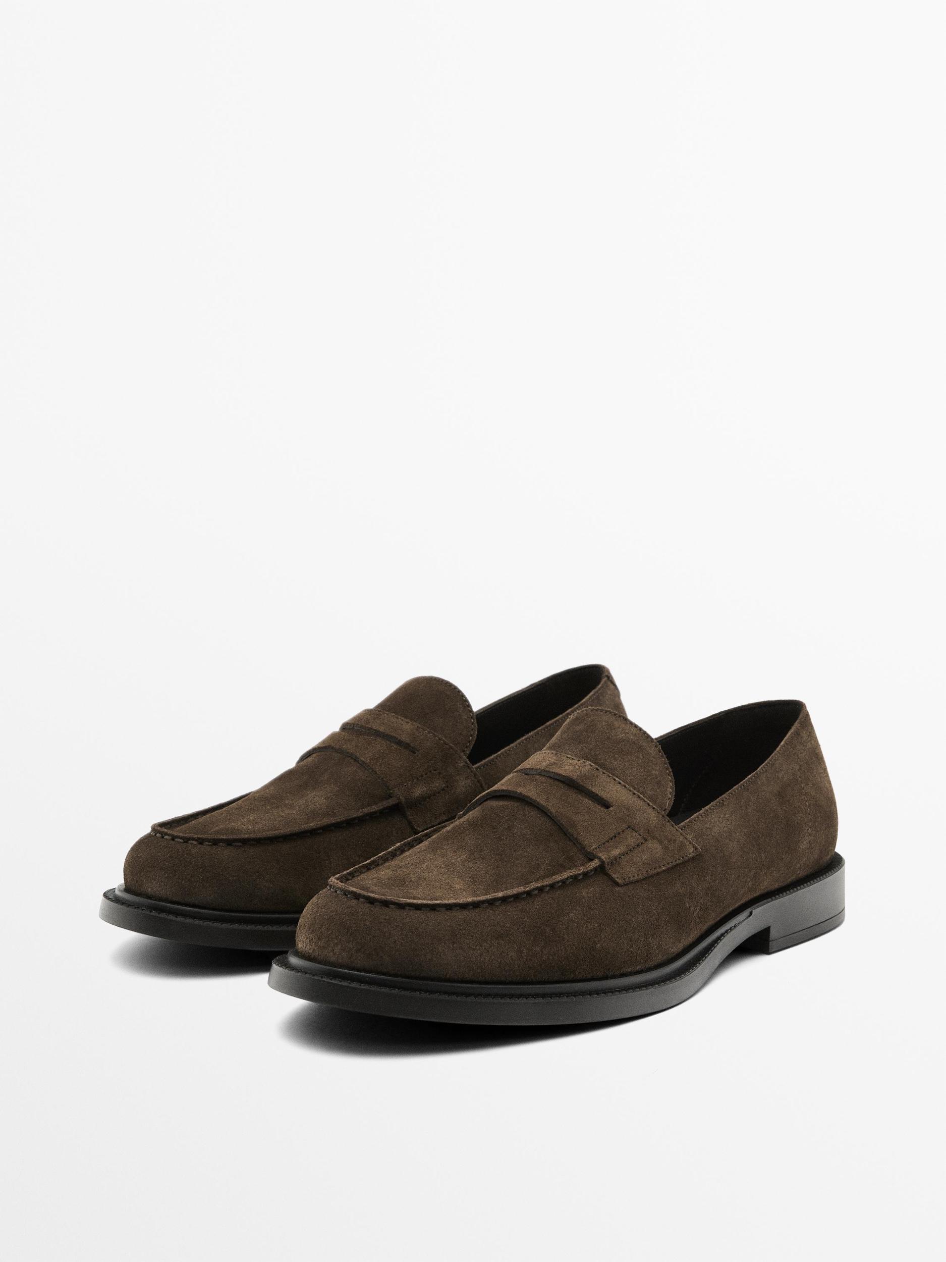 Split suede penny loafers Product Image