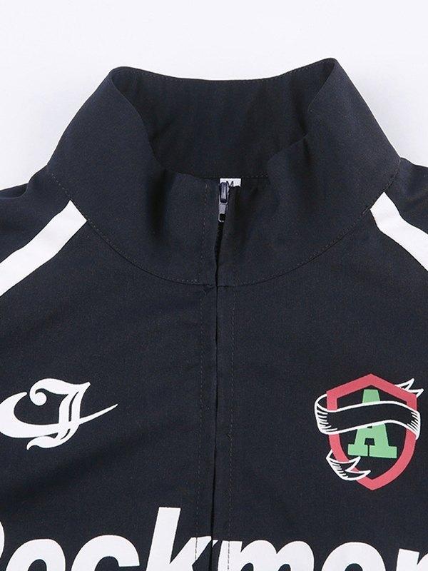 Contrast Logo Graphic Moto Jacket Product Image