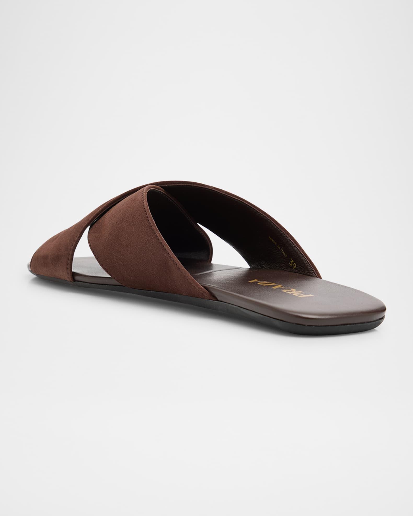 Suede Crisscross Slide Sandals Product Image