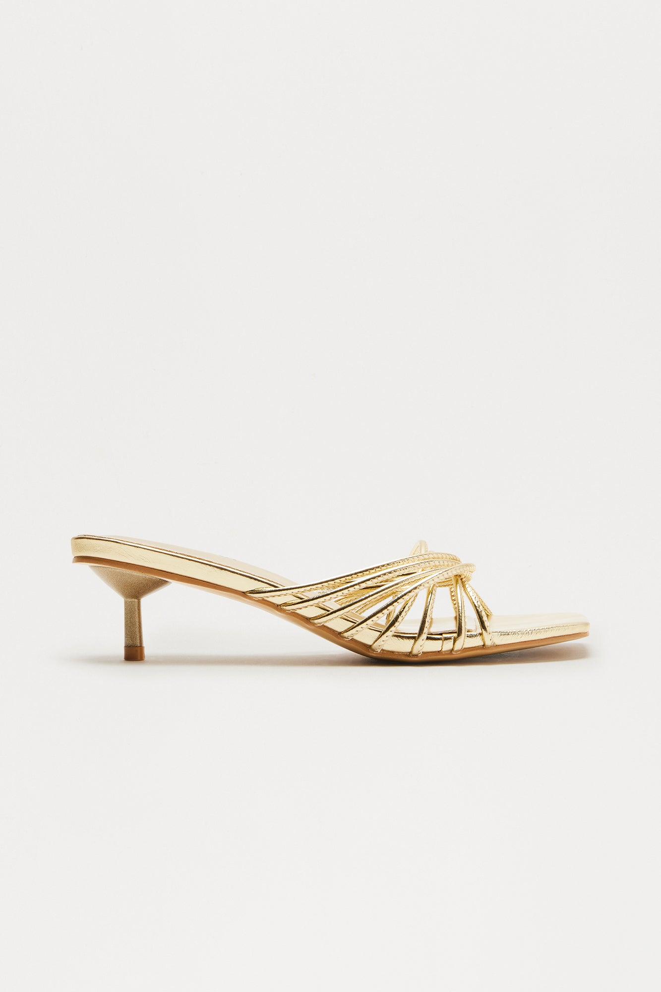 Jazzie Kitten Heels - Gold Product Image