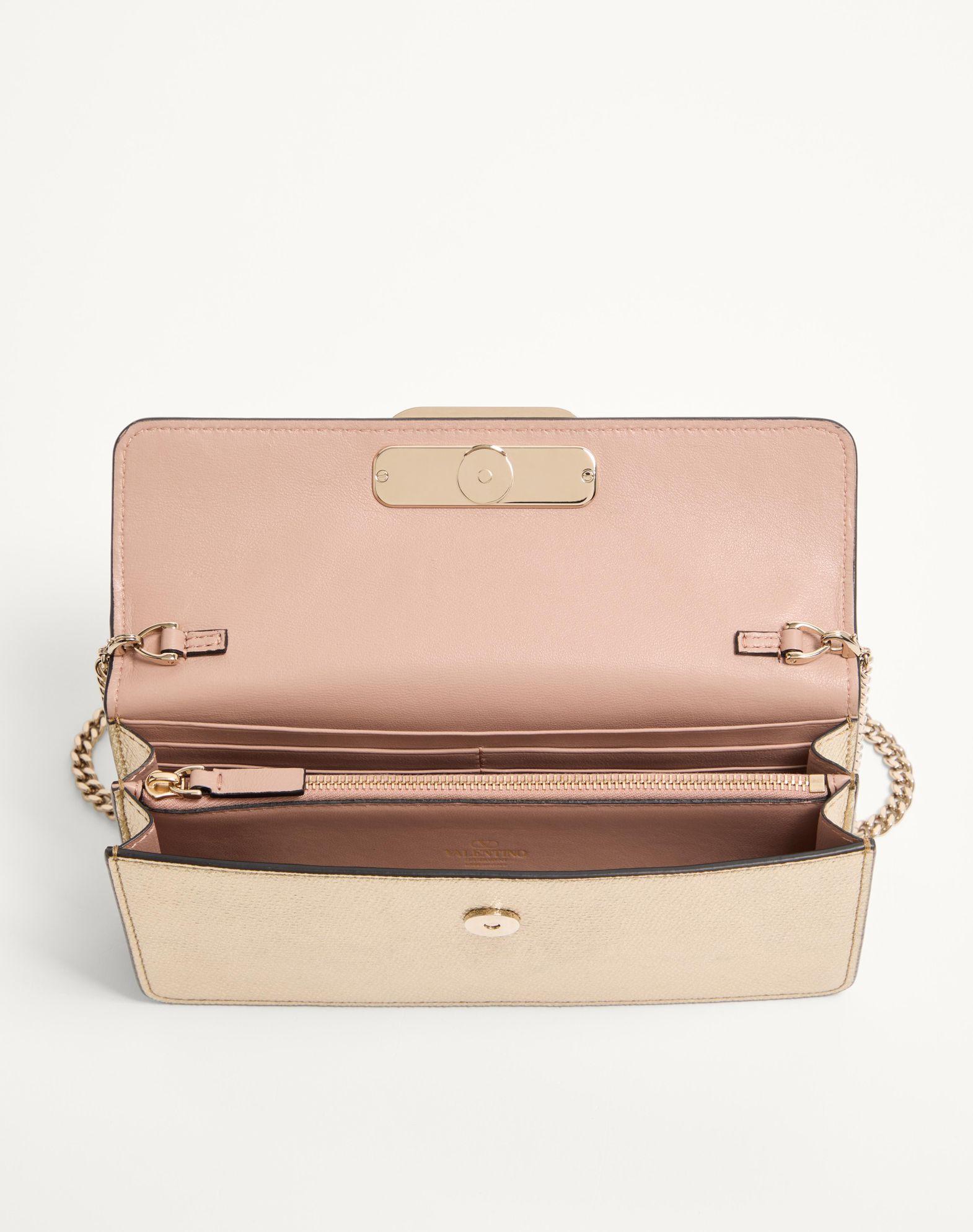 Vlogo Signature Metallic Grainy Calfskin Wallet With Chain Product Image