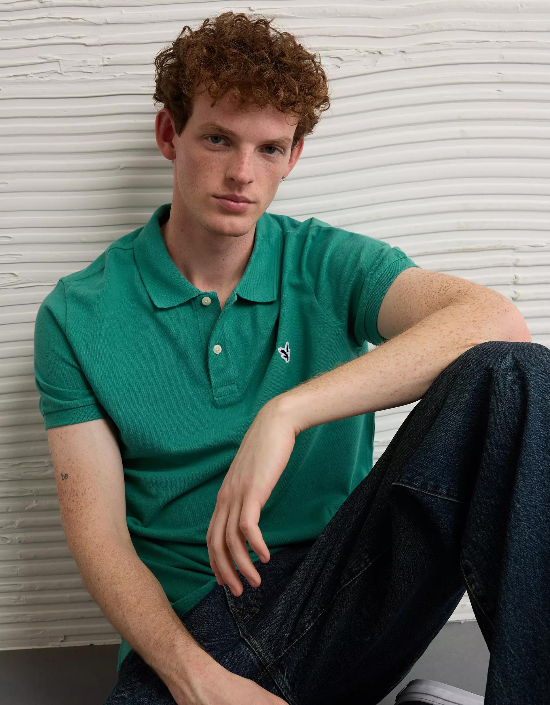 AE Icon Slim Fit Pique Polo Shirt Product Image