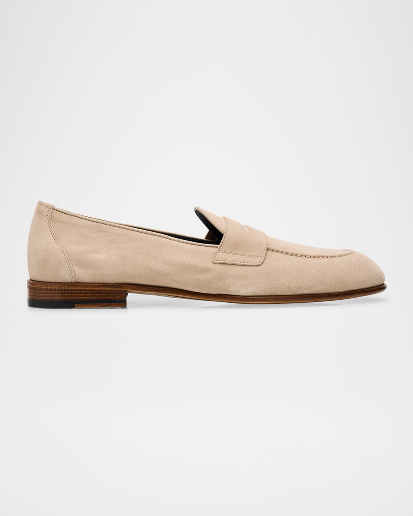 Men's Suede Penny Loafers Product Image