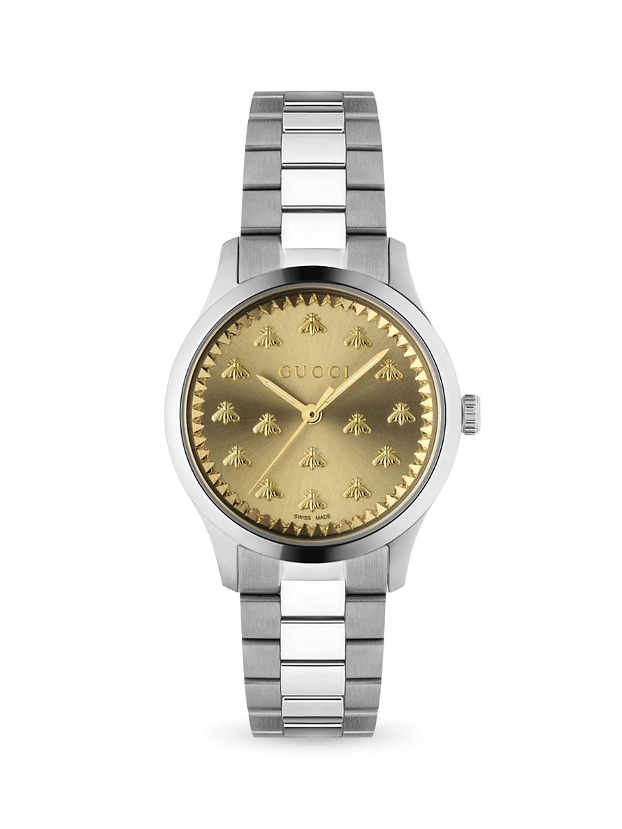 Womens G Timeless Multibee Golden Stainless Steel Bracelet Watch Product Image