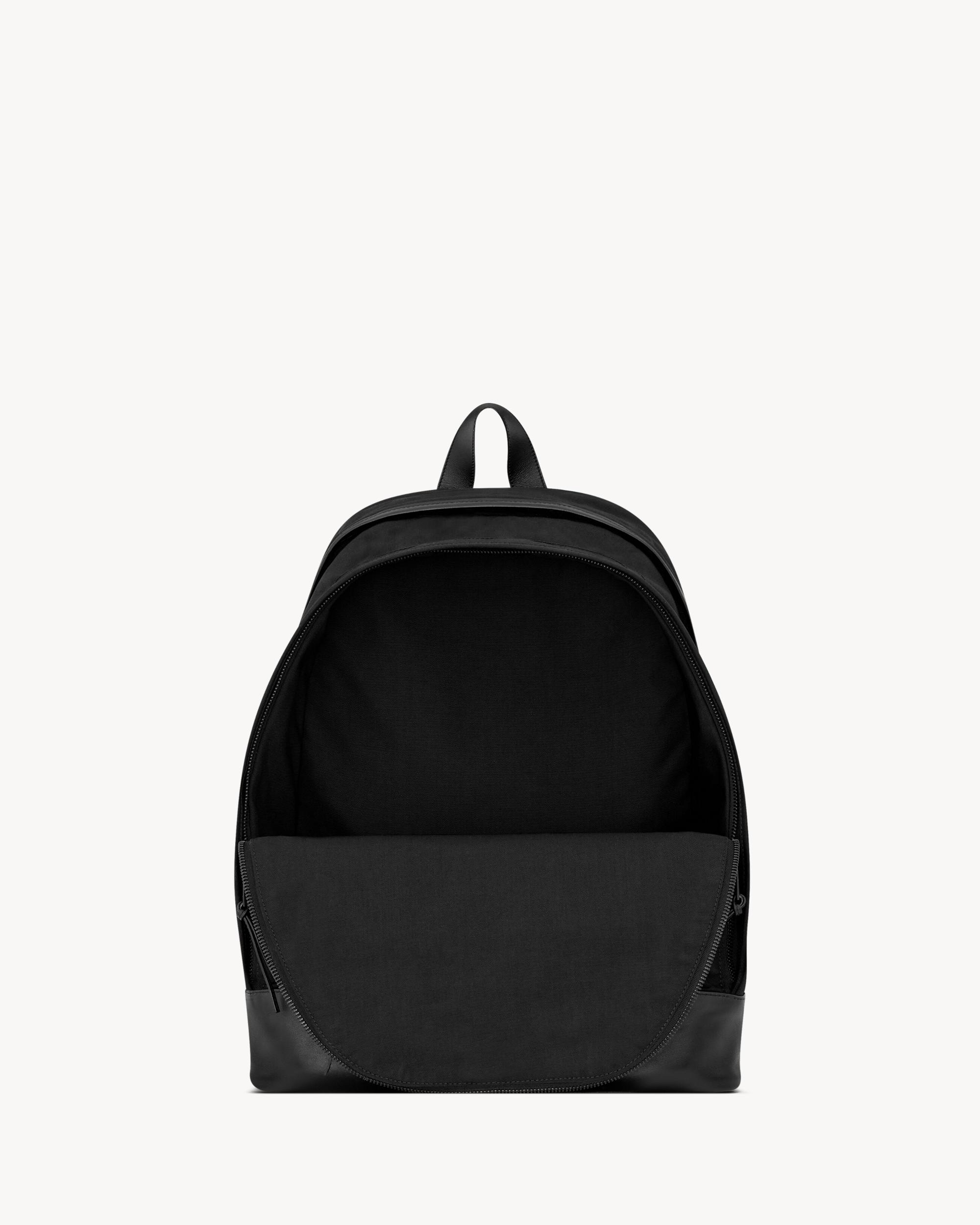 CITY backpack in nylon canvas and leather Product Image