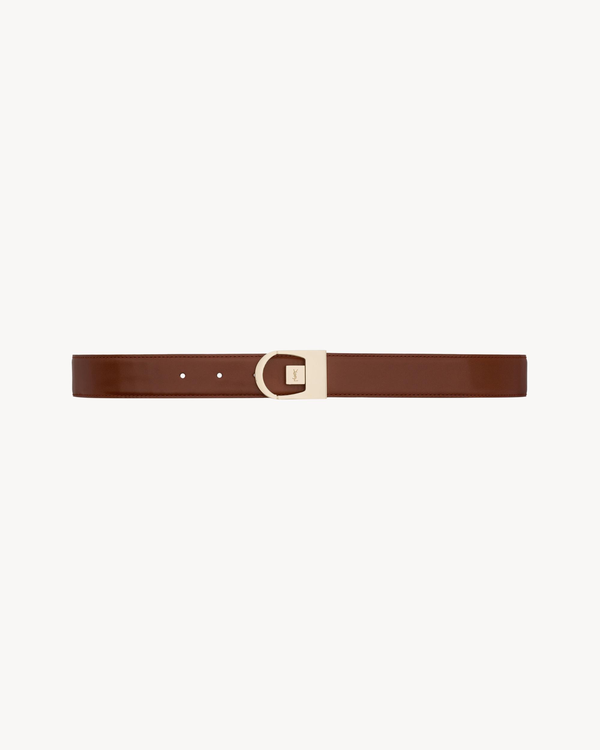 reversible belt in crocodile-embossed leather Product Image