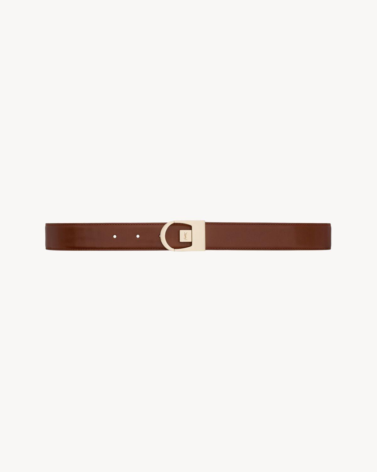 reversible belt in crocodile-embossed leather Product Image