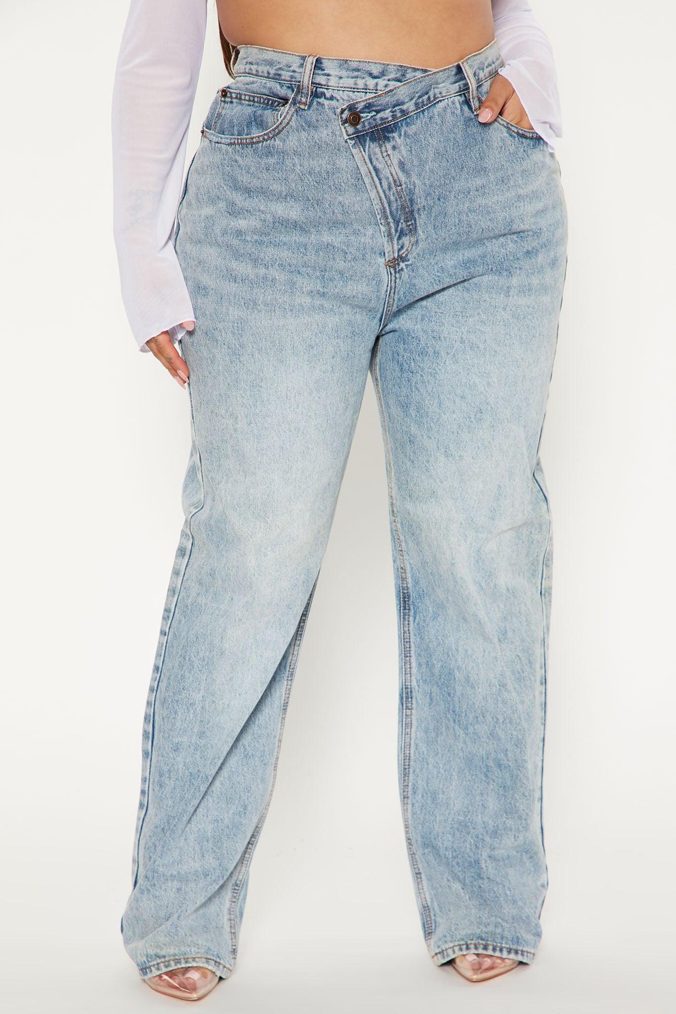 Crossover Straight Leg Jeans - Light Blue Wash Product Image