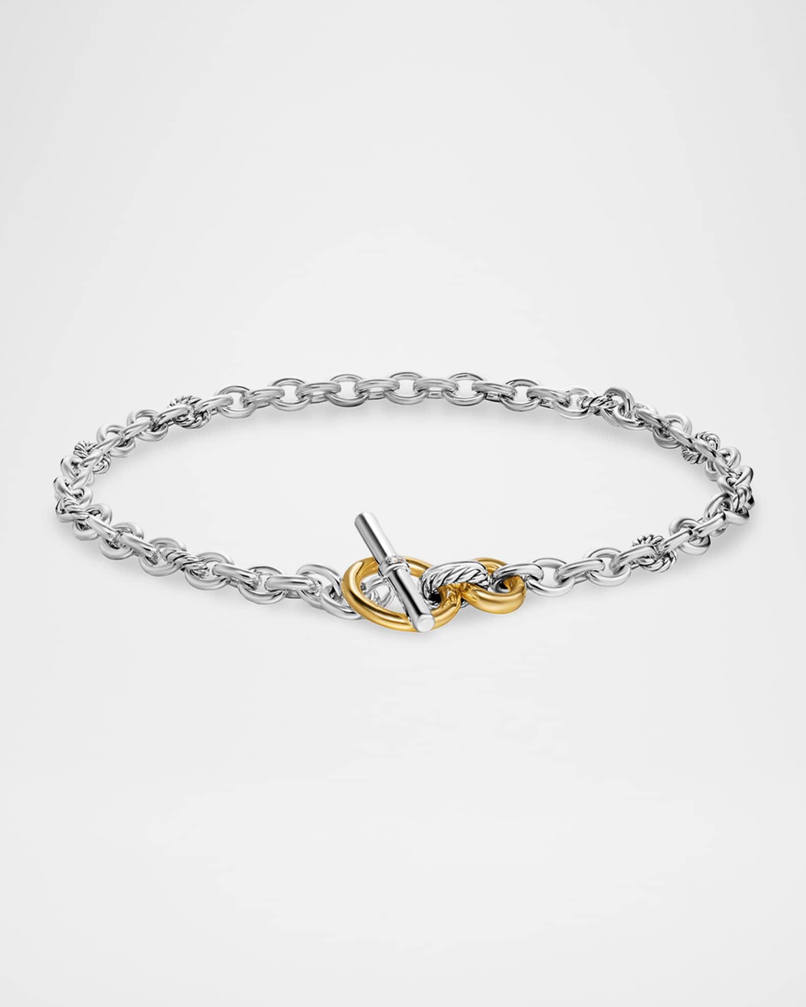 DY Mercer Single-Row Toggle Necklace with Diamonds and 18K Gold in Silver, 20mm Product Image