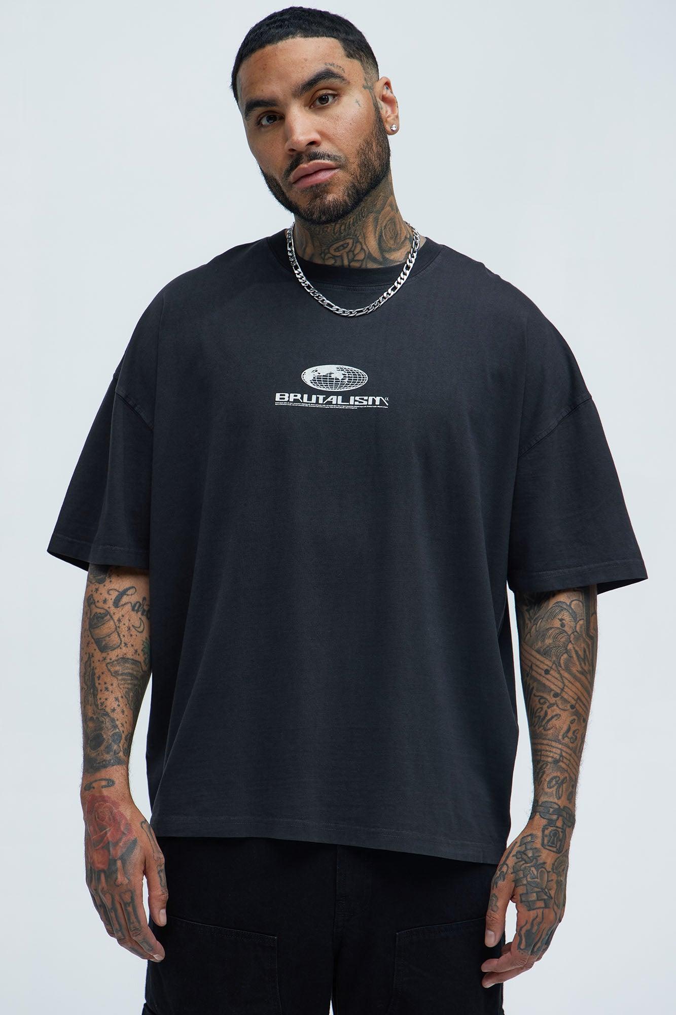 Brutalism Oversized Short Sleeve Tee - Charcoal Product Image